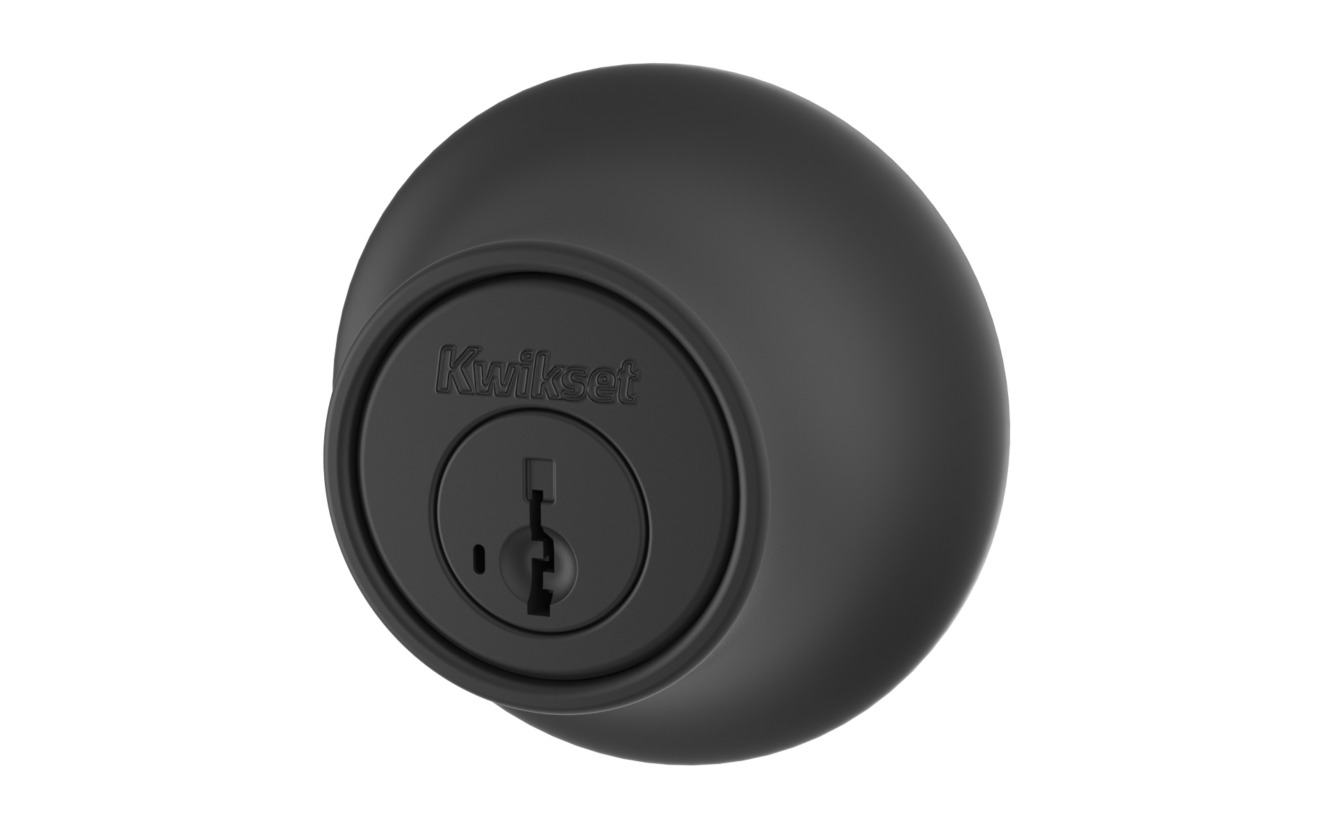 An all black bottom door lock with a transparent background