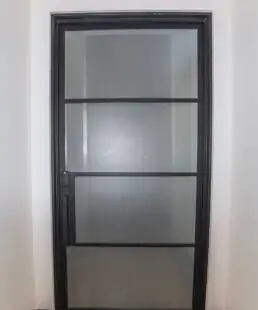 Interior bathroom door installation