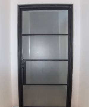 Interior bathroom door installation
