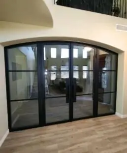 large modern living room door