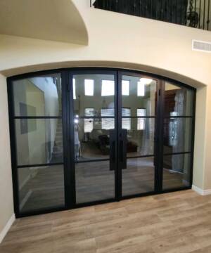 large modern living room door